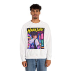 Harajuku Style 3 Neon City Anime Girl Crewneck Sweatshirt — Tokyo Street Anime Graphic