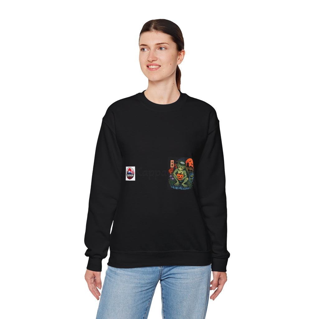 Kappa Logo Pumpkin Halloween Japanese Yokai Crewneck Sweatshirt | Retro Graphic