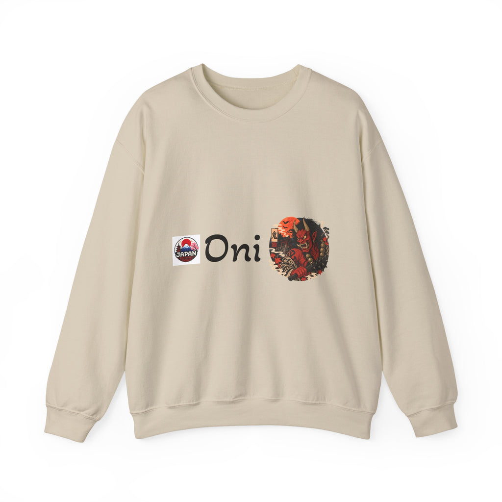 Oni Japanese Demon Yokai Halloween Illustration Sweatshirt | Mythical Yokai Crewneck