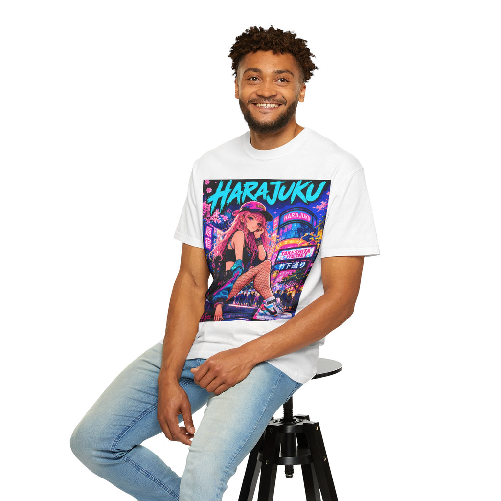 Harajuku Style 2 Neon City Anime Girl T-Shirt – Tokyo Streetwear Graphic Tee