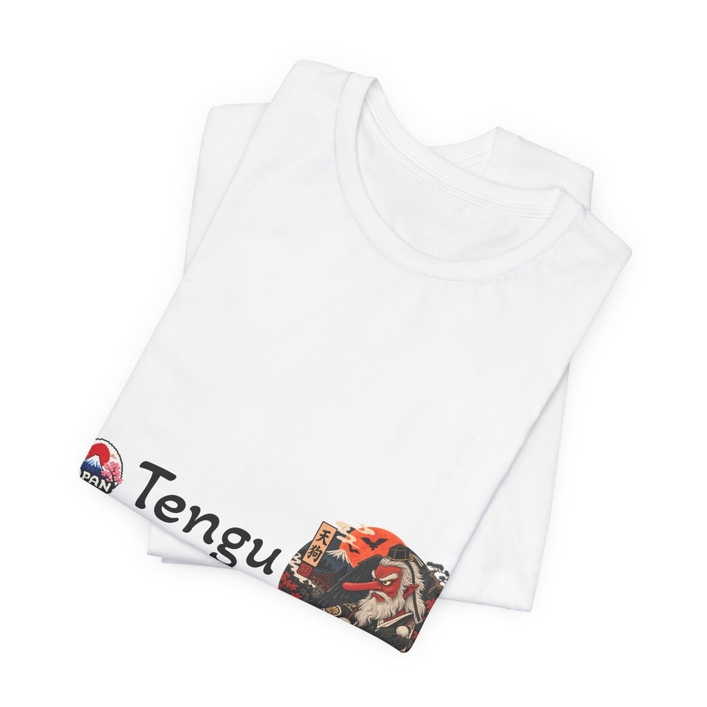 Tengu Japanese Yokai Halloween Mask Tee | Tengu Illustration T-Shirt