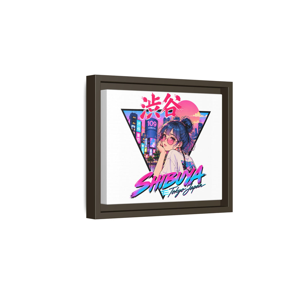 Shibuya Sky 2 City Pop Tokyo Anime Girl Matte Framed Canvas Print