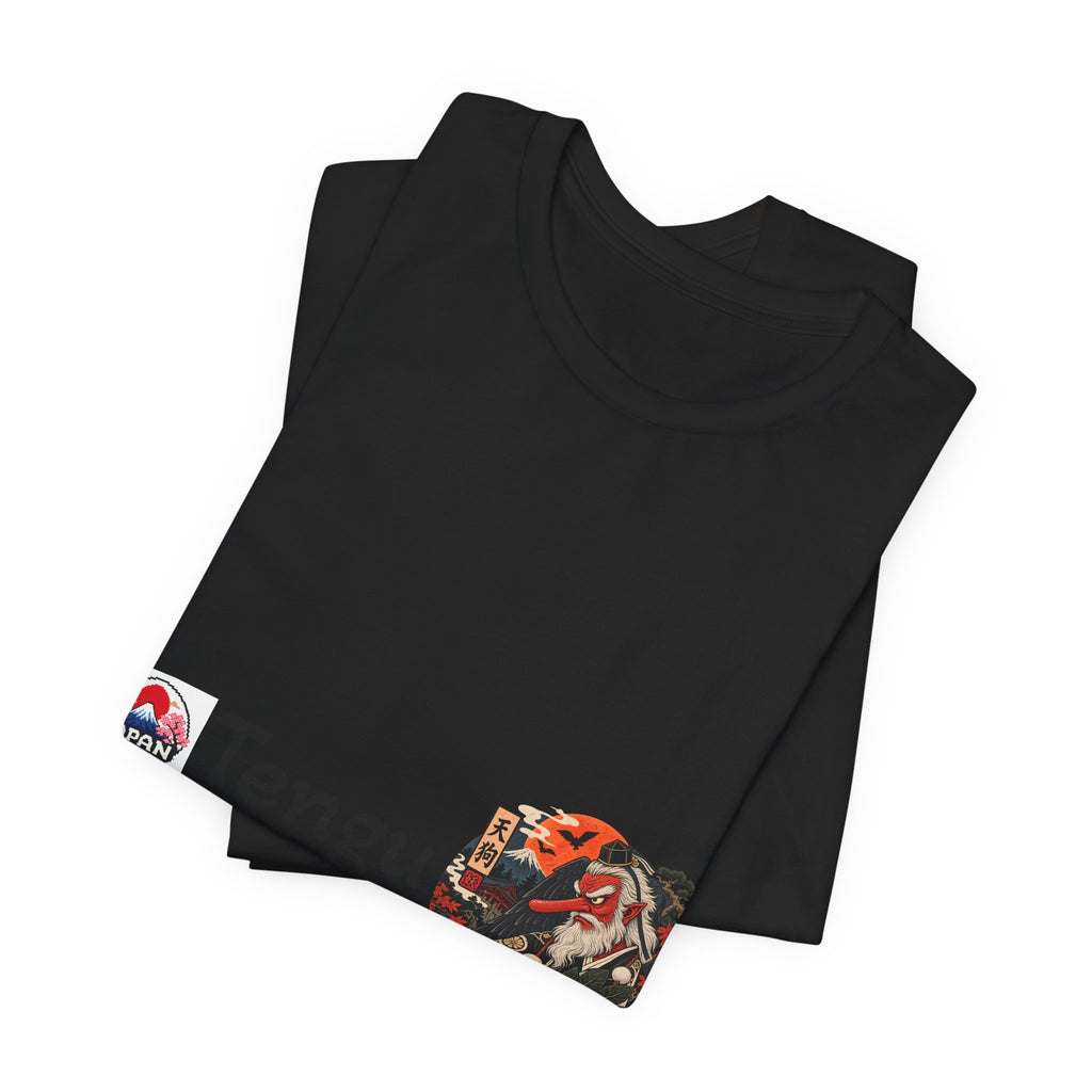 Tengu Japanese Yokai Halloween Mask Tee | Tengu Illustration T-Shirt