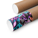 Akihabara Cyberpunk Anime Poster — Neon Teal Matte Vertical Print