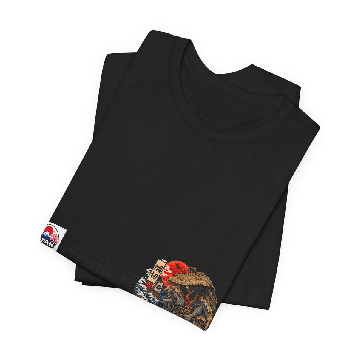 Amikiri yokai Halloween Logo Tee | Japanese Mask Illustration T-Shirt