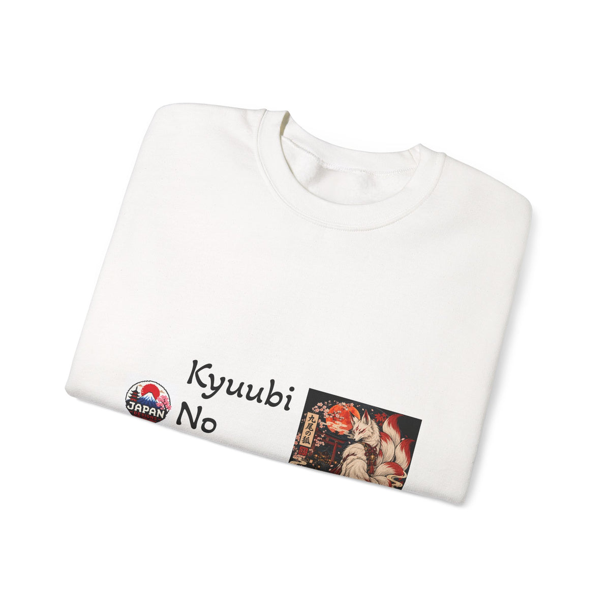Kyuubi No Kitsune Yokai Halloween Crewneck Sweatshirt | Japanese Fox Spirit Graphic