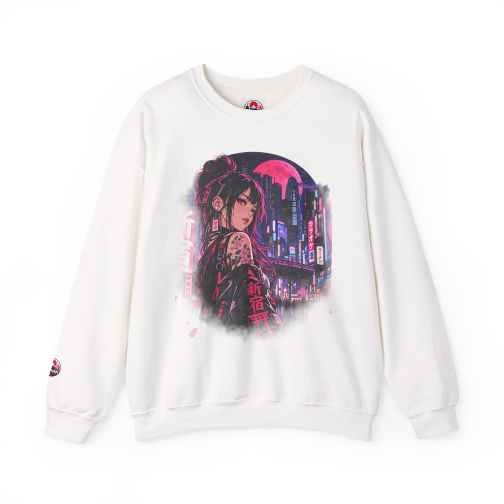 Anime Cyberpunk Sweatshirt - Neon Pink Tokyo 'Shinjuku' Crewneck