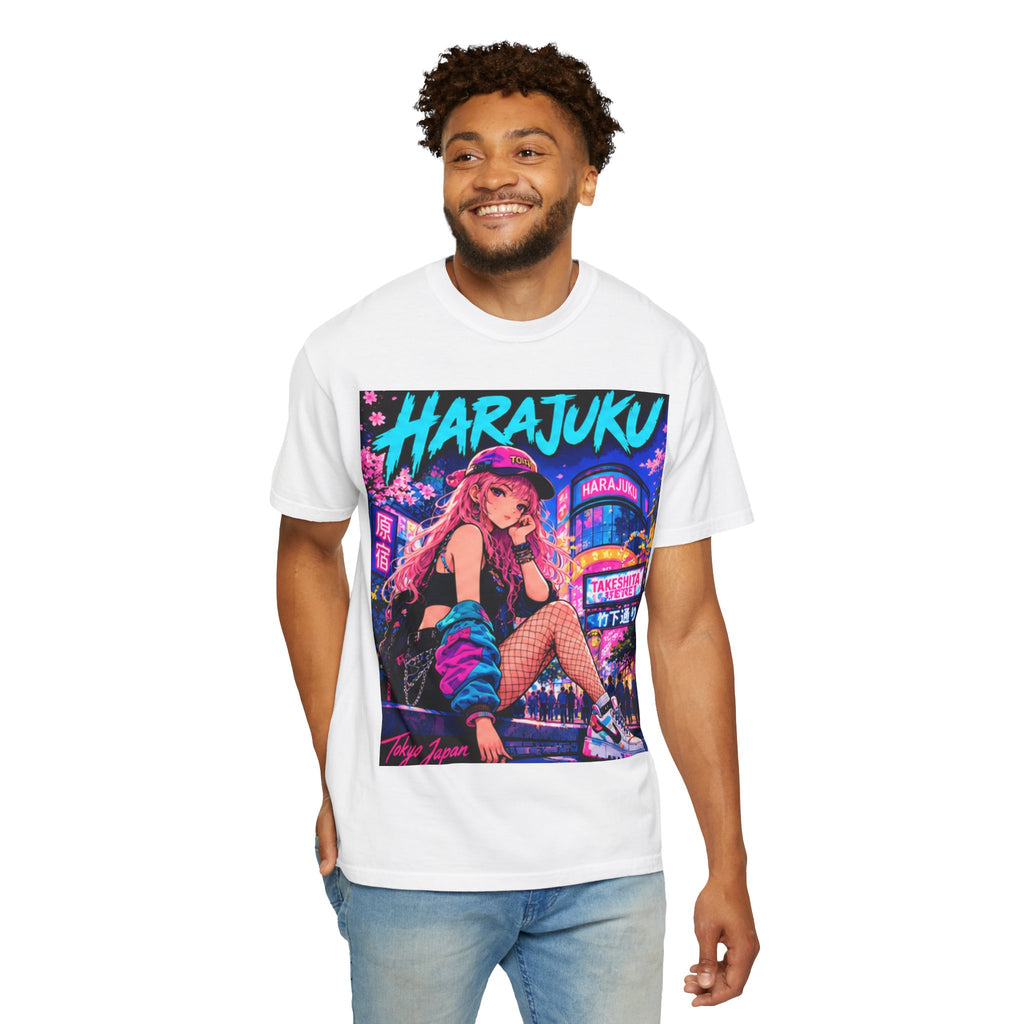 Harajuku Style 2 Neon City Anime Girl T-Shirt – Tokyo Streetwear Graphic Tee