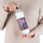Harajuku Style 10 Neon City Anime Girl Water Bottle — 22oz Copper Vacuum Insulated