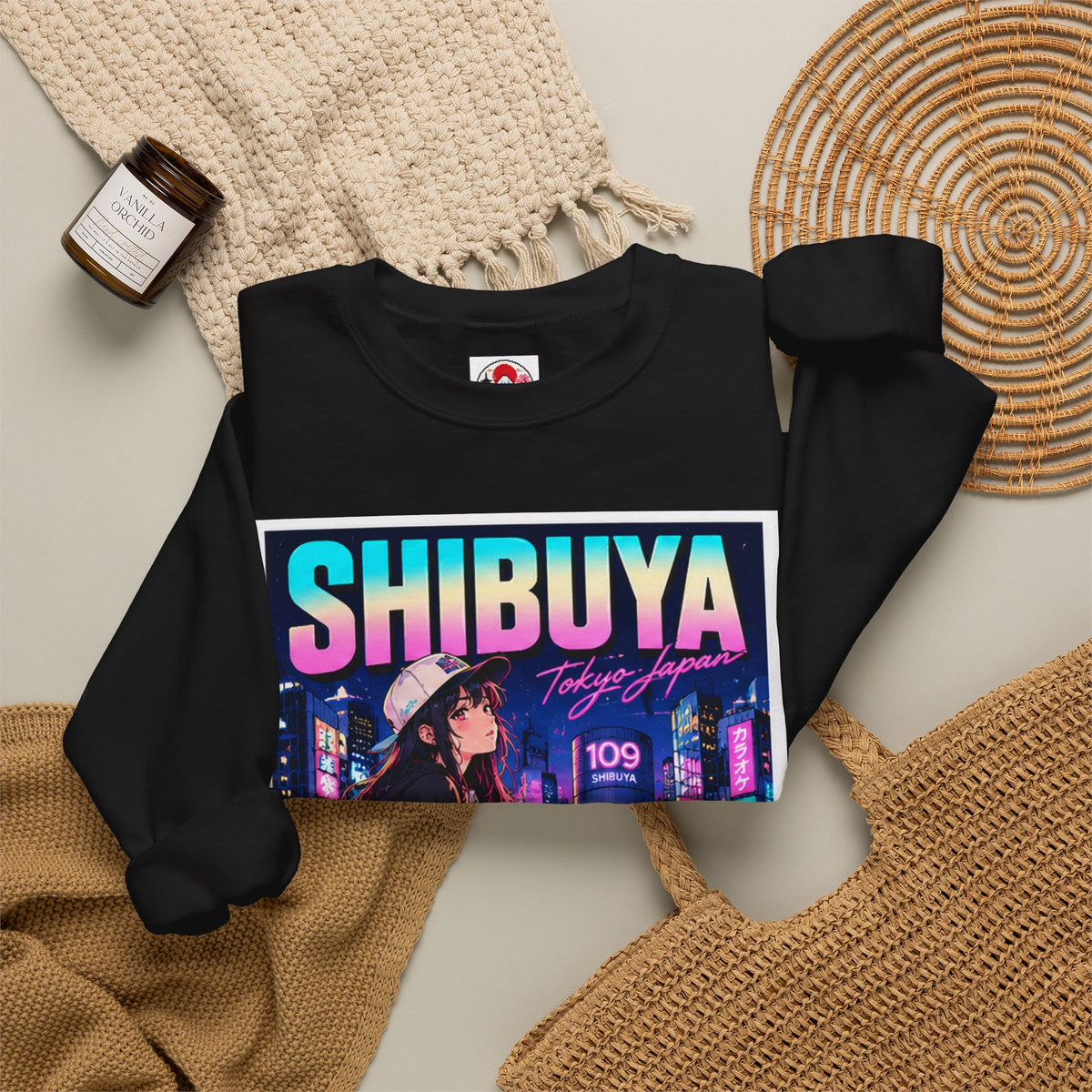 Shibuya Sky 3 Tokyo Neon Anime Crewneck Sweatshirt