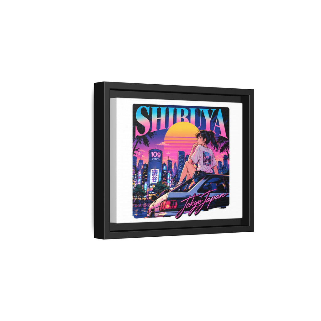 Shibuya Sky 6 City Pop Tokyo Anime Girl Matte Framed Canvas Print