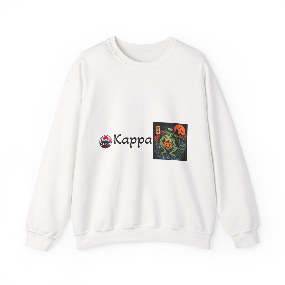 Kappa Logo Pumpkin Halloween Japanese Yokai Crewneck Sweatshirt | Retro Graphic