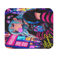 Harajuku Style 4 Neon City Anime Girl Mouse Pad — Retro Tokyo Anime Desk Mat
