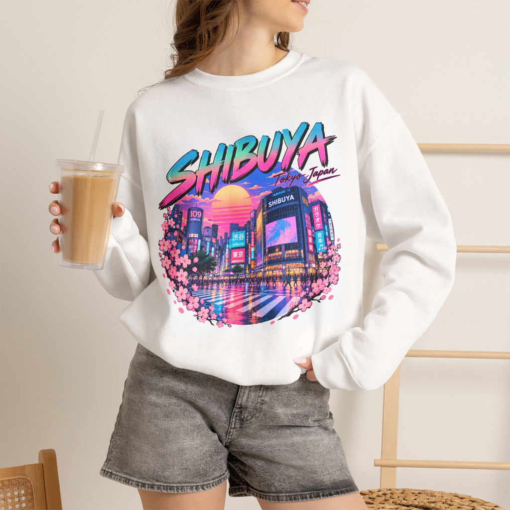 Shibuya Sky 0 Tokyo Neon Anime Crewneck Sweatshirt