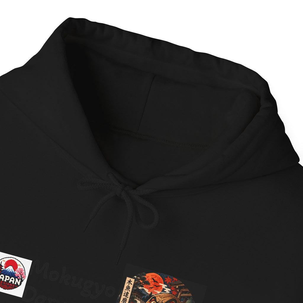 Mokugyo Daruma Yokai Halloween Illustration Hoodie | Japanese Temple Drum Design