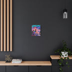 Harajuku Style 2 Neon City Tokyo Anime Girl Matte Canvas Wall Art