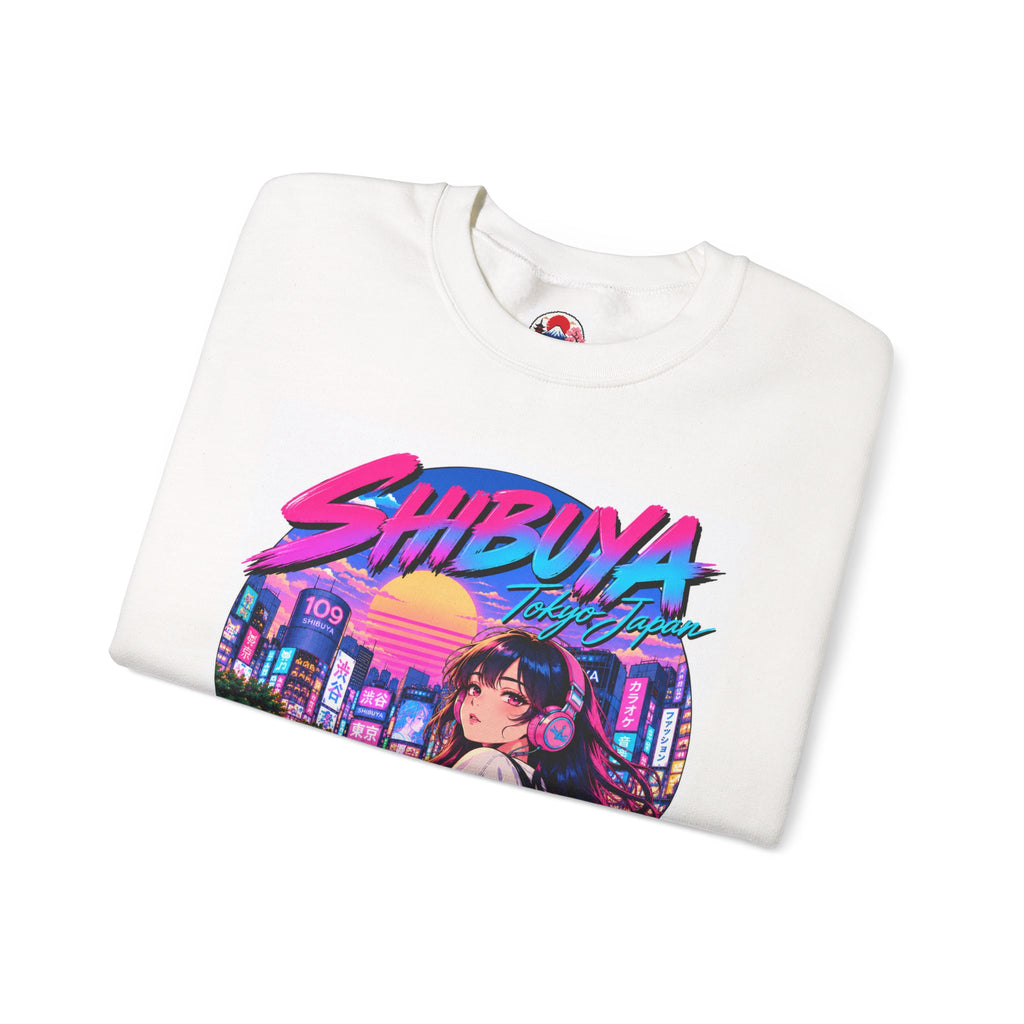 Shibuya Sky 1 City Pop Neon Anime Crewneck Sweatshirt