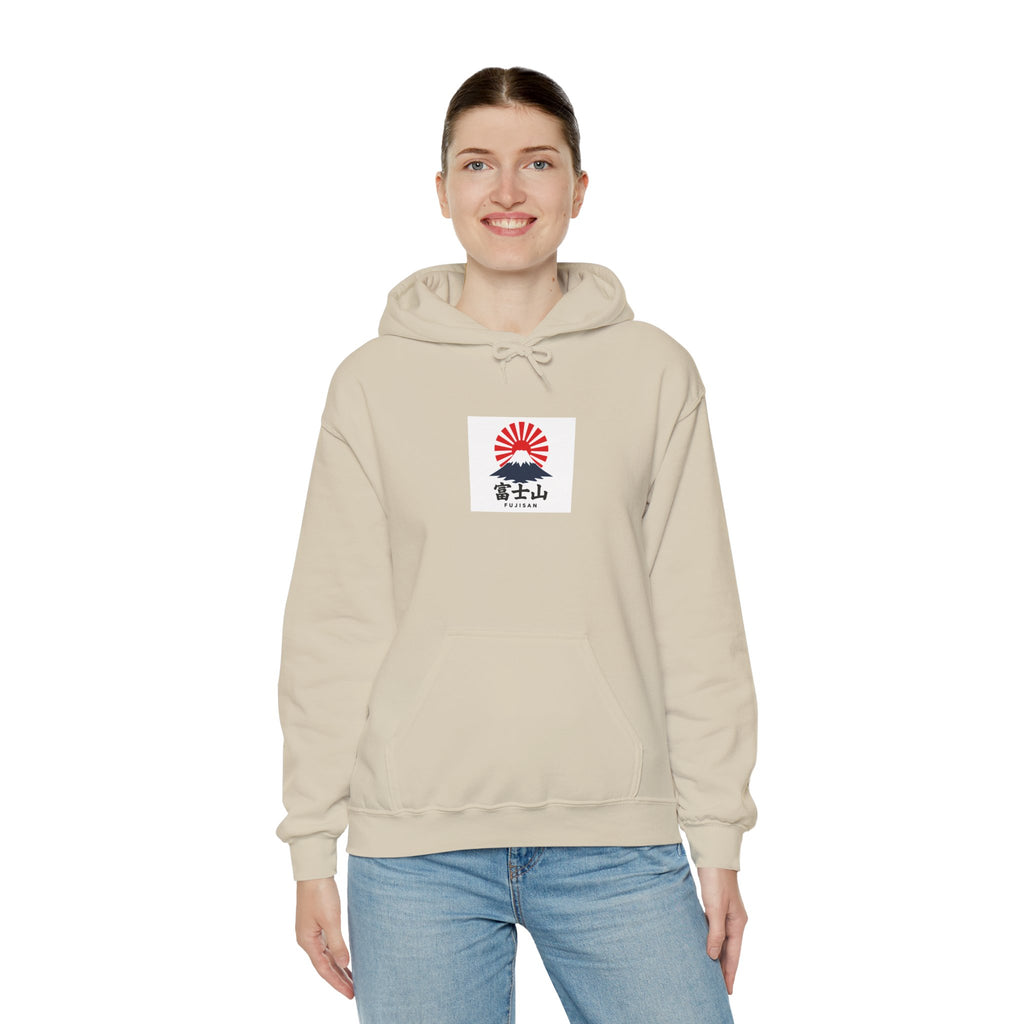 Rising Sun Mount Fuji Hoodie | Japanese Kanji Graphic