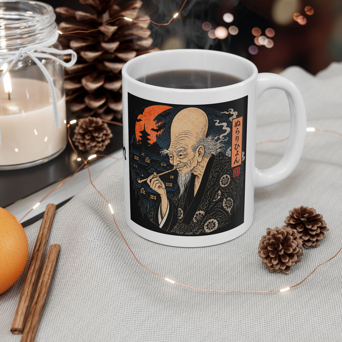 Nurarihyon Japanese Yokai Halloween Nightscape Halloween mug | Japan badge ceramic mug