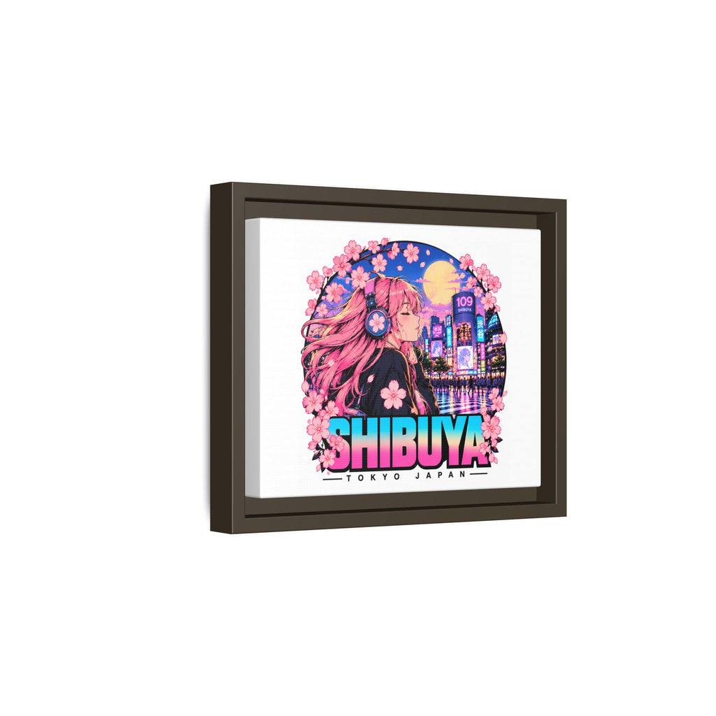 Shibuya Sky 4 City Pop Tokyo Anime Girl Matte Framed Canvas Print