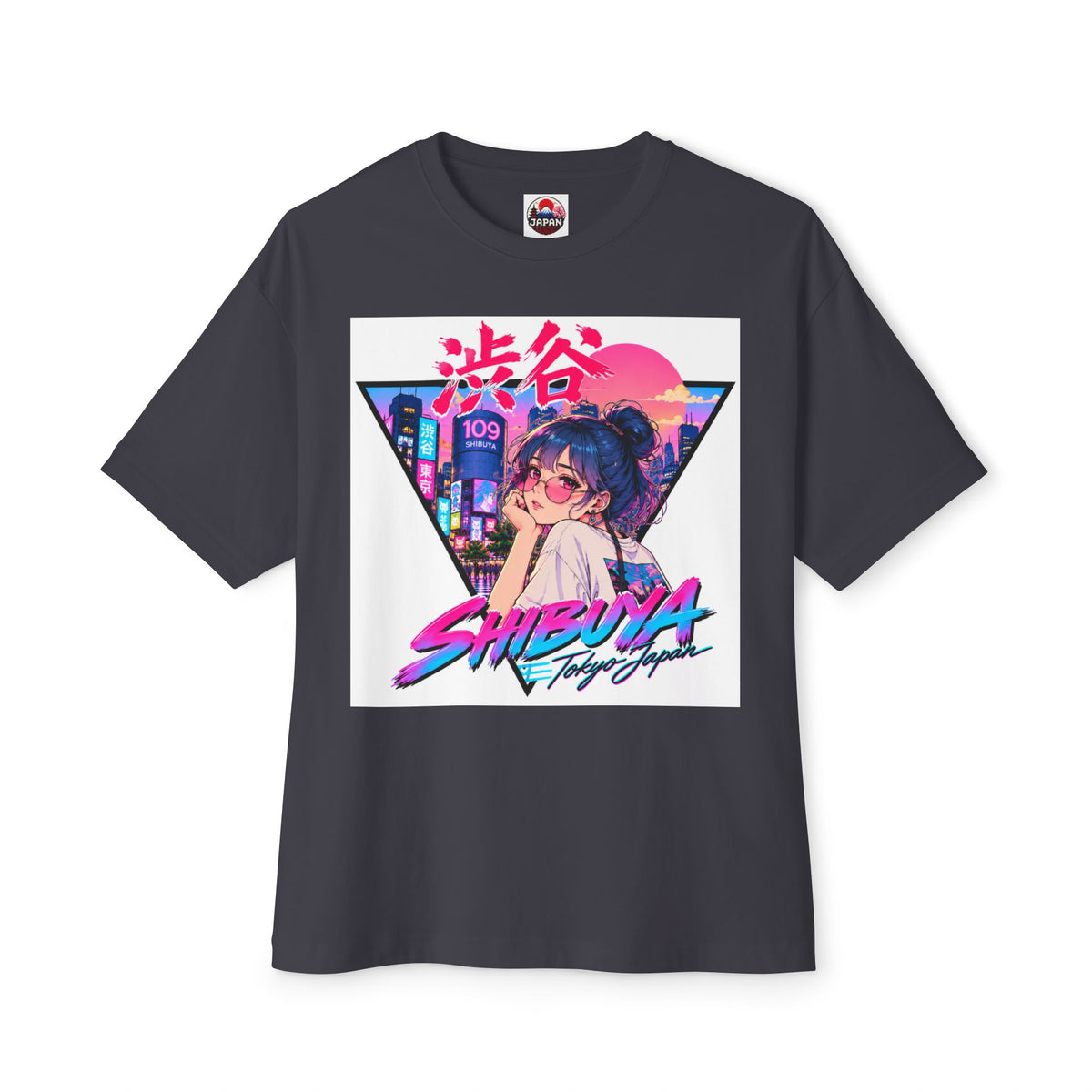 Shibuya Sky 2 City Pop Neon Anime Tee — Retro Japanese Cityscape Graphic T-Shirt