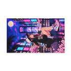 Shibuya Sky 6 City Pop Neon Sunset Hand Towel — Retro Sakura Tokyo Design
