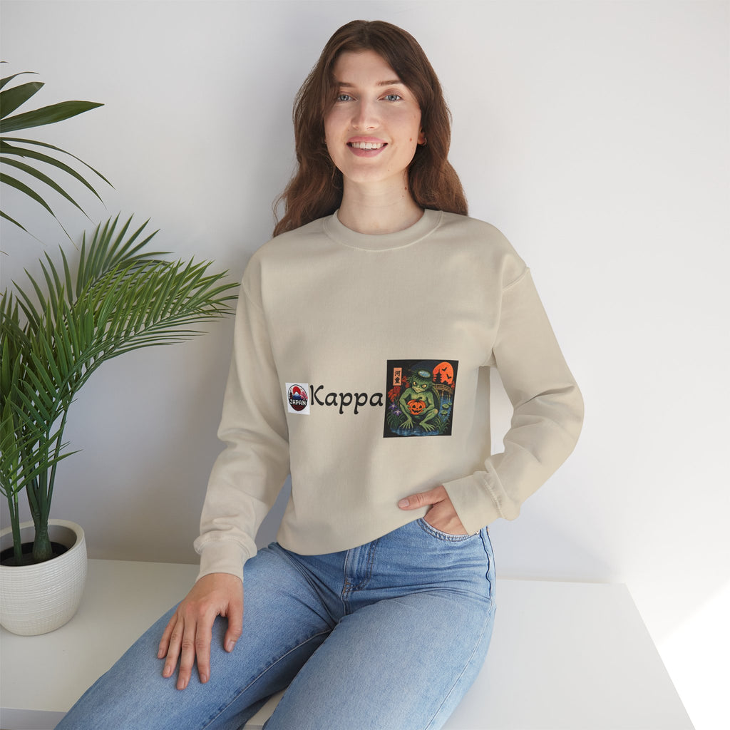 Kappa Logo Pumpkin Halloween Japanese Yokai Crewneck Sweatshirt | Retro Graphic