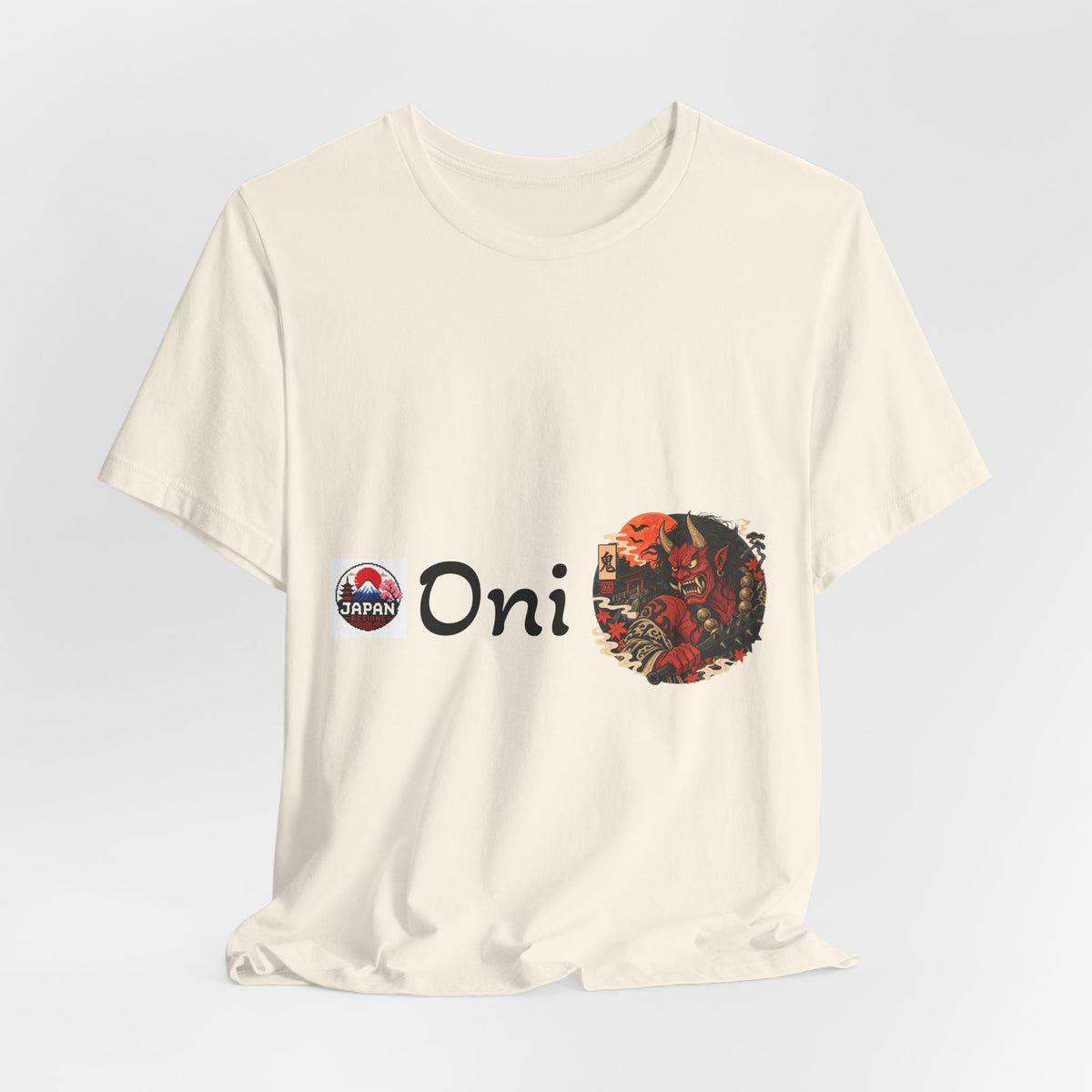 Oni Japanese Demon Yokai Halloween Illustration T-Shirt | Samurai Mask Graphic