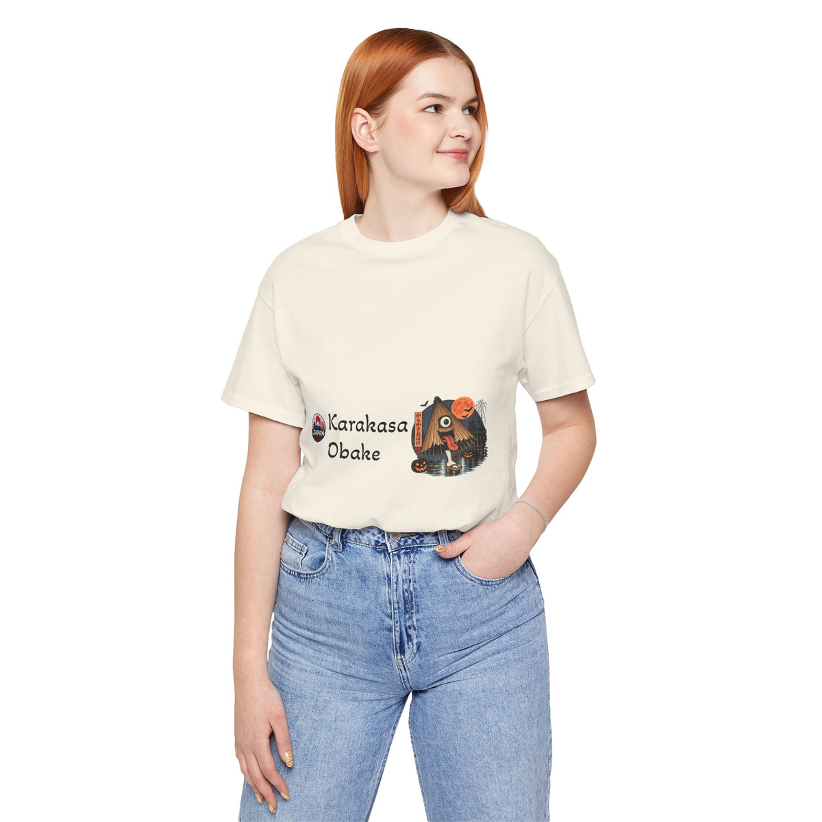 Karakasa Obake Halloween Illustration T-Shirt | Japanese Yokai Umbrella Design