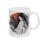 Snow Woman Japanese Ghost Halloween Geisha illustration Mug | Japanese Ukiyo-e style ceramic mug