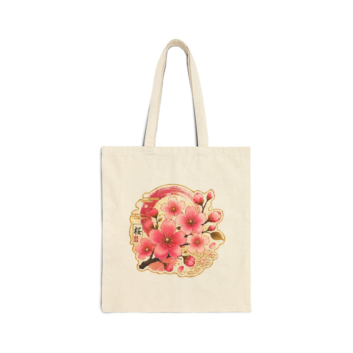 Floral Sakura Tote Bag – Pink Cherry Blossom Canvas Tote