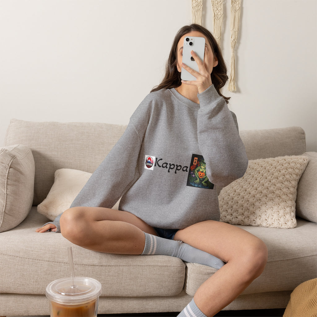 Kappa Logo Pumpkin Halloween Japanese Yokai Crewneck Sweatshirt | Retro Graphic
