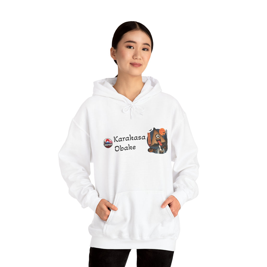 Karakasa Obake Halloween Ghost Illustration Hoodie | Japanese Yokai Hooded Sweatshirt