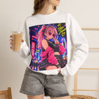 Harajuku Style 6 Neon City Anime Girl Crewneck Sweatshirt — Tokyo Street Anime Graphic