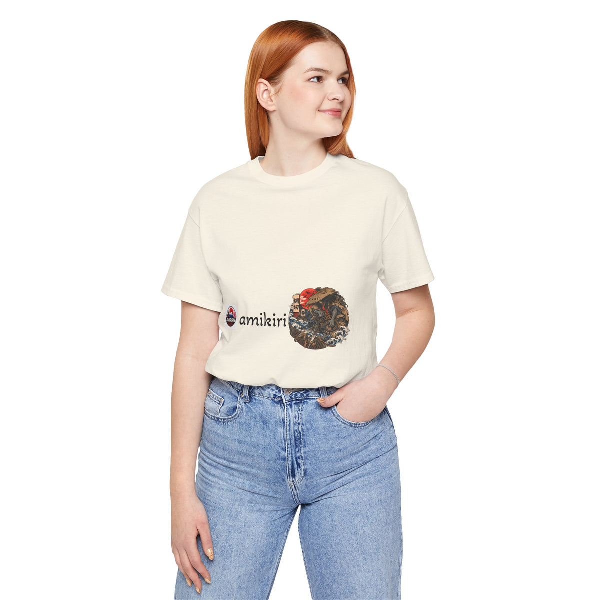 Amikiri yokai Halloween Logo Tee | Japanese Mask Illustration T-Shirt