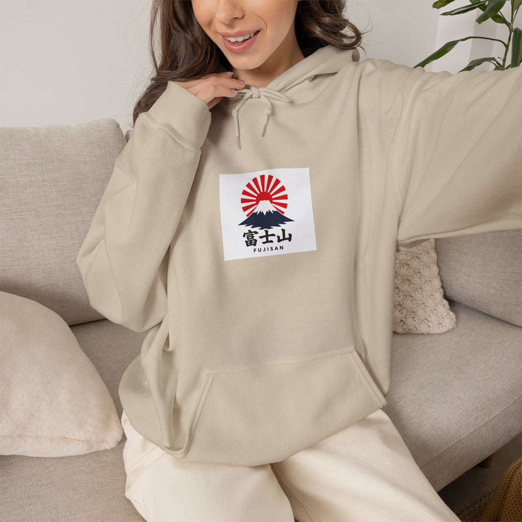 Rising Sun Mount Fuji Hoodie | Japanese Kanji Graphic