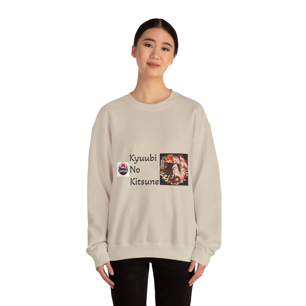 Kyuubi No Kitsune Yokai Halloween Crewneck Sweatshirt | Japanese Fox Spirit Graphic