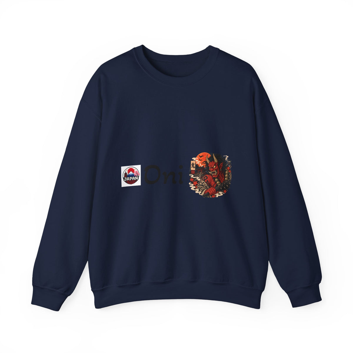 Oni Japanese Demon Yokai Halloween Illustration Sweatshirt | Mythical Yokai Crewneck