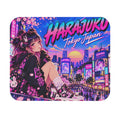 Harajuku Style 13 Neon City Anime Girl Mouse Pad — Retro Tokyo Anime Desk Mat