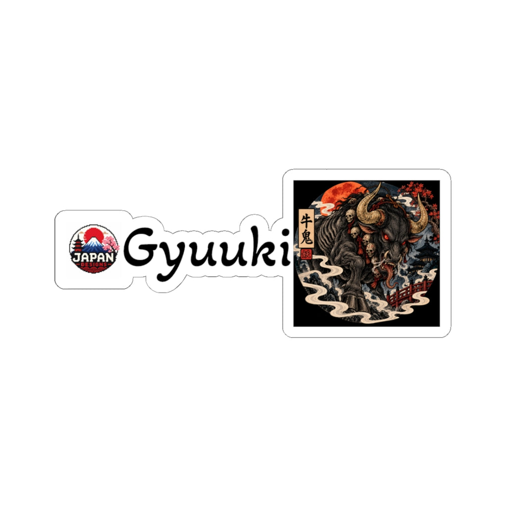 Gyuuki Demon Yokai Halloween Illustration Kiss-Cut Stickers | Japanese Oni Art