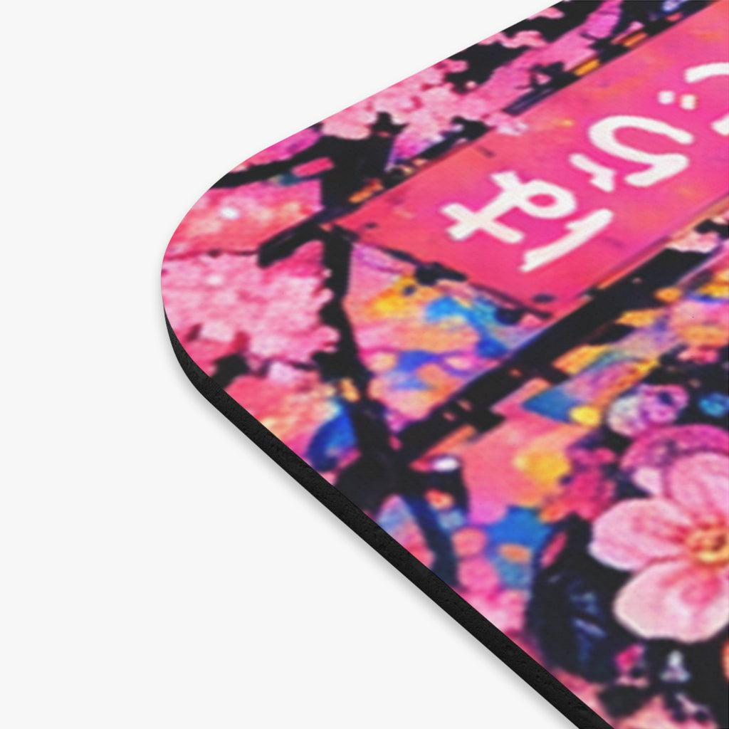 Harajuku Style 12 Neon City Anime Girl Mouse Pad — Retro Tokyo Anime Desk Mat