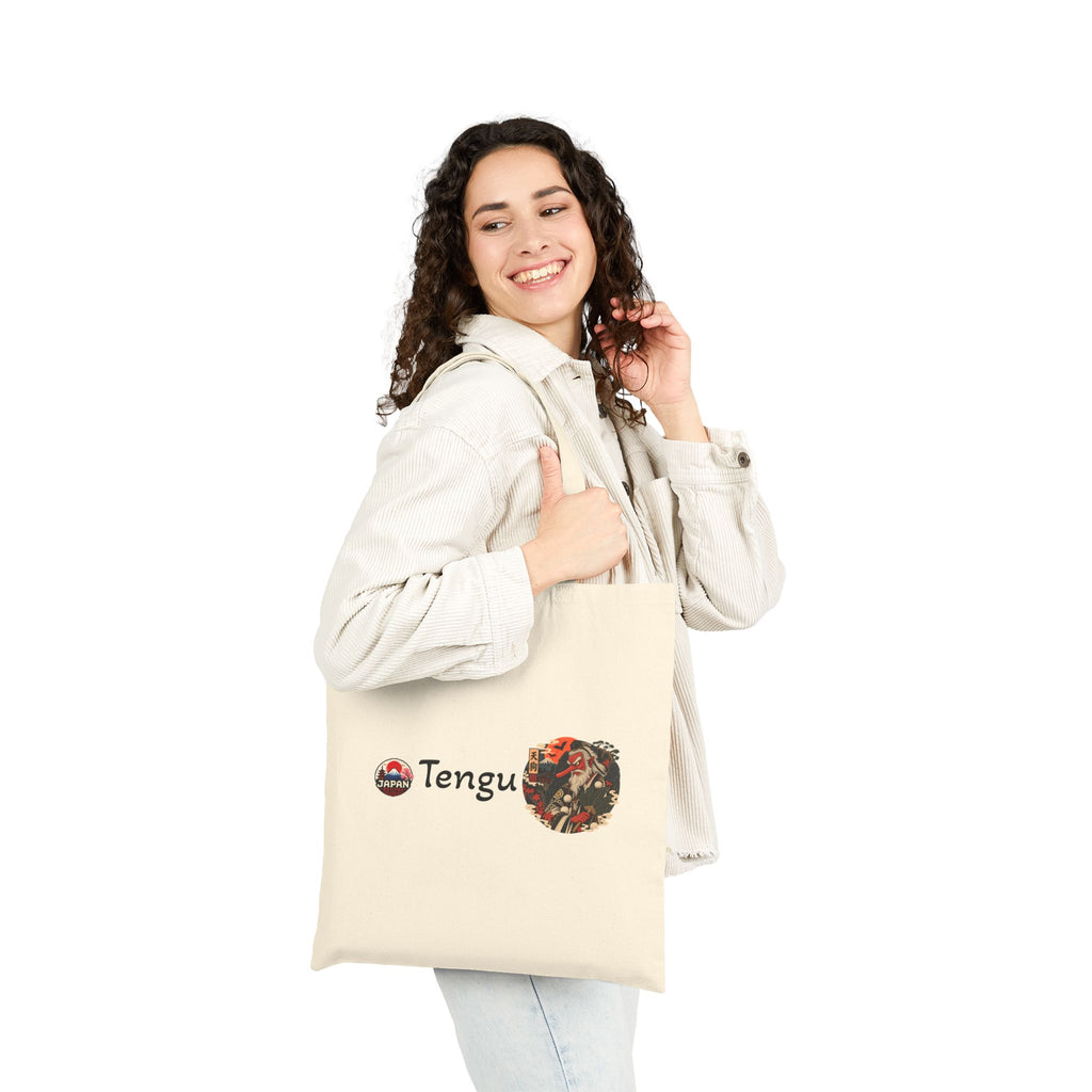 Tengu  Japanese Halloween Illustration Tote Bag | Japanese Folklore Mask, Cherry Blossom Art