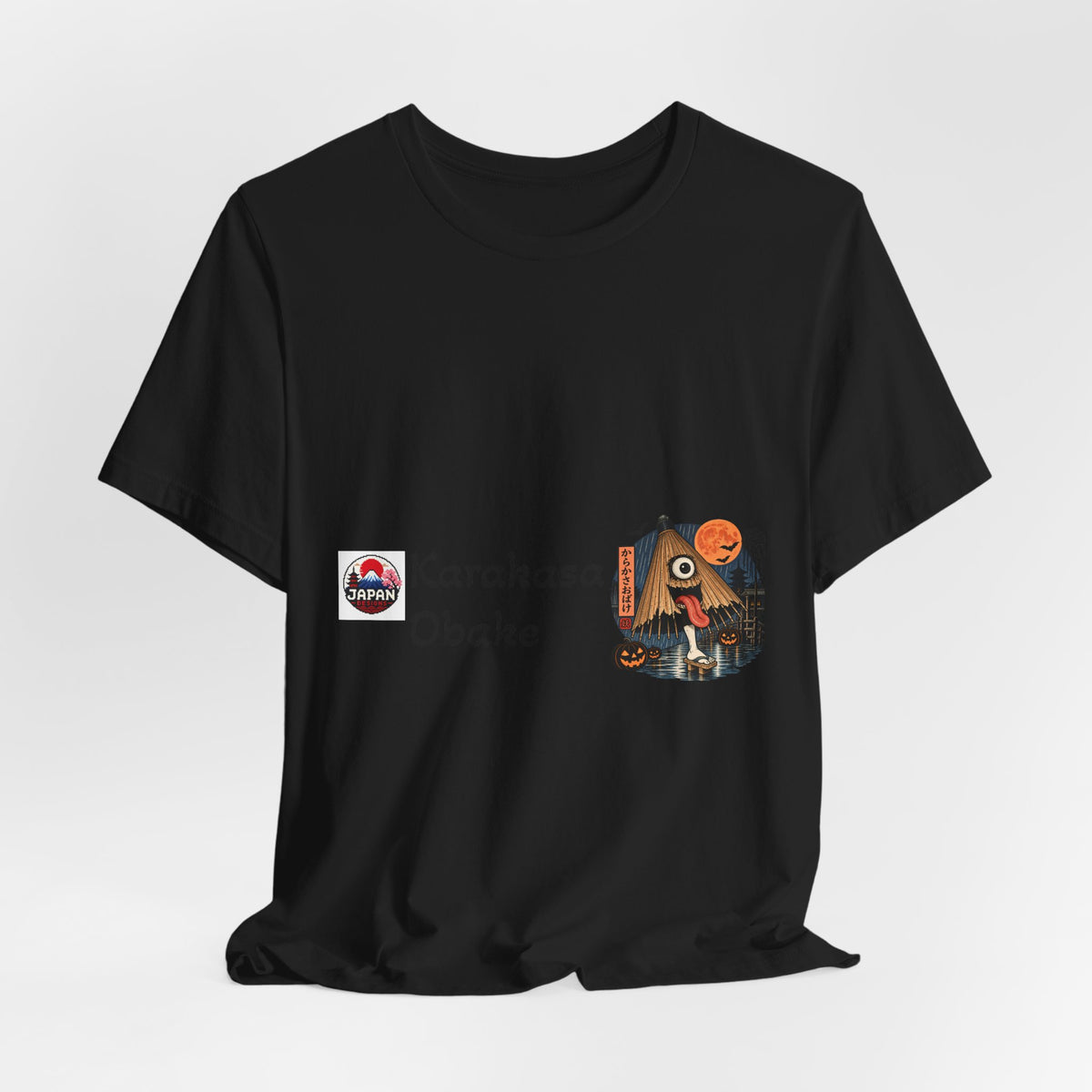 Karakasa Obake Halloween Illustration T-Shirt | Japanese Yokai Umbrella Design