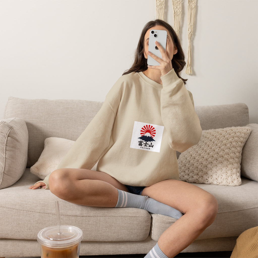 Rising Sun Mount Fuji Sweatshirt | Japanese Kanji Graphic