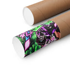 Akihabara Cyberpunk Anime Poster — Neon Green & Pink Matte Vertical Print