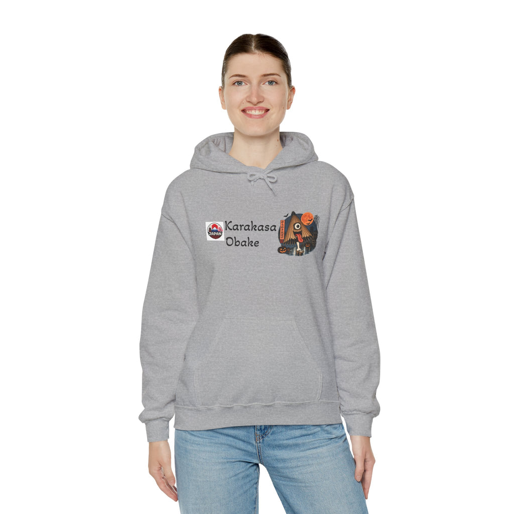 Karakasa Obake Halloween Ghost Illustration Hoodie | Japanese Yokai Hooded Sweatshirt