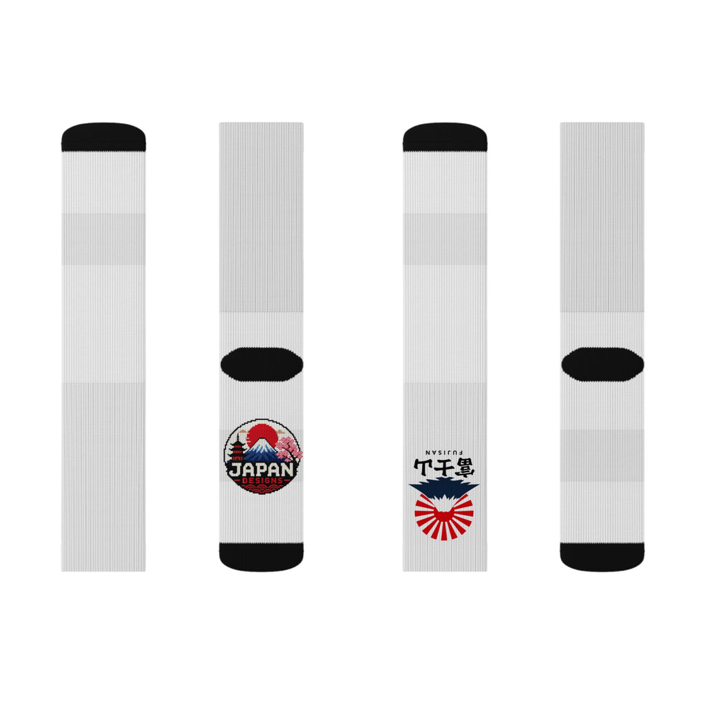 Mt. Fuji Japan Designs Sublimated Socks — Crew Athletic Socks