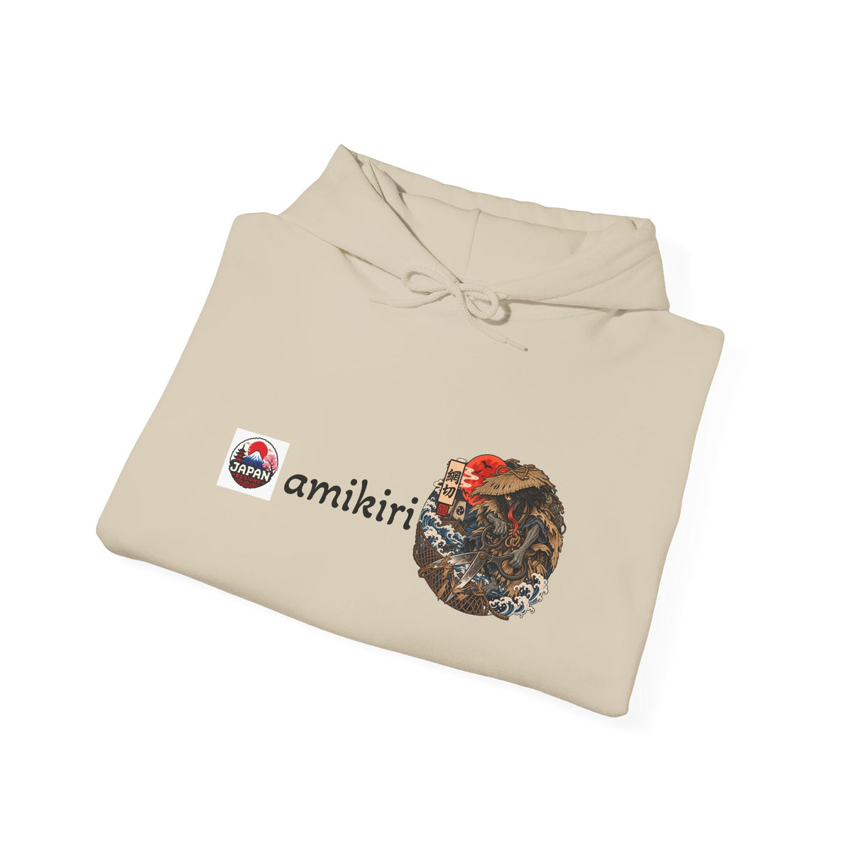 Amikiri Japanese Yokai Halloween Illustration Hoodie | Japanese Yokai monster Emblem