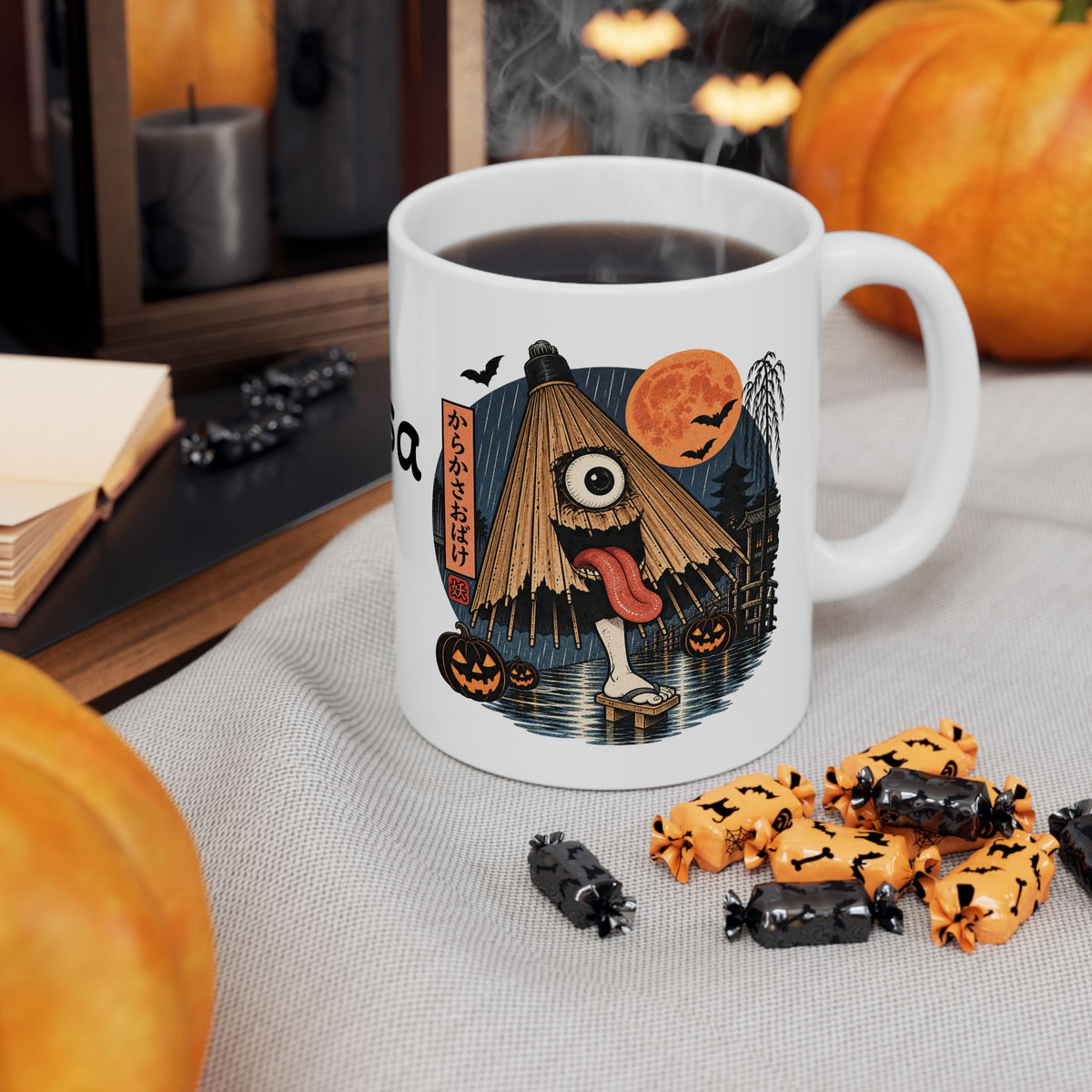 Karakasabake Yokai Illustration Mug | Japan Halloween Ceramic Mug