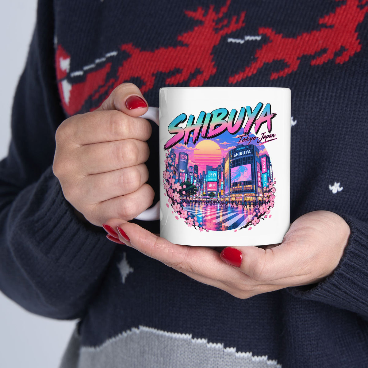 Shibuya Sky 0 Tokyo City Pop Night City Coffee Mug - Shibuya Neon Retro Vaporwave 11oz/15oz